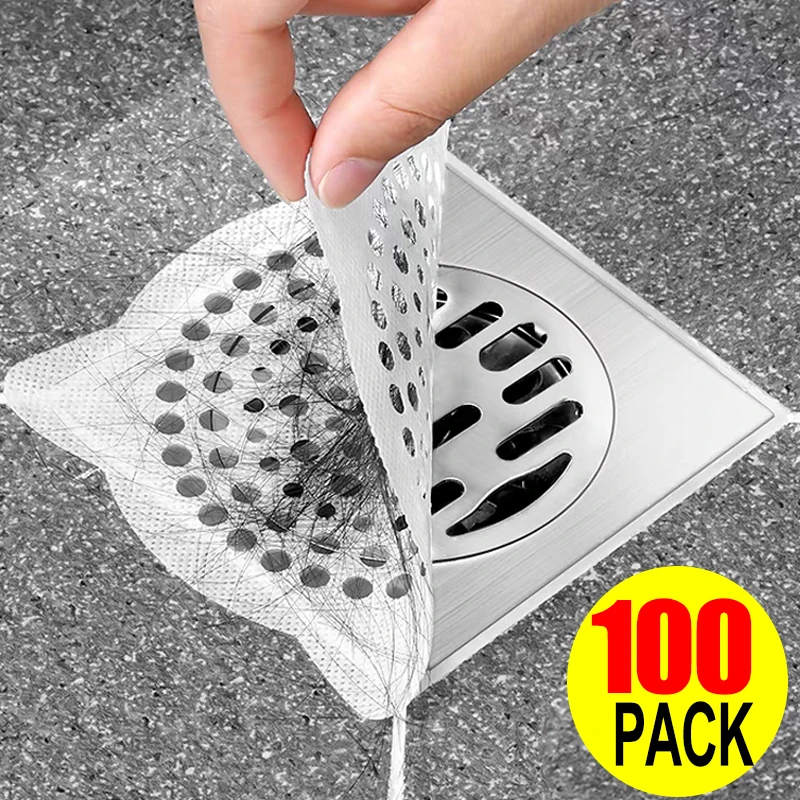 Disposable Floor Drain Stickers Anti-blocking Filter Floor Drain Mesh Sticker Hair Catcher Stopper Shower Drain Filter Mesh