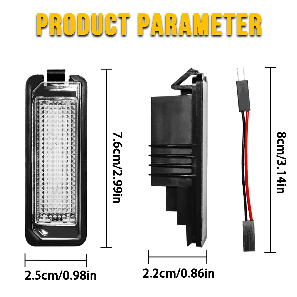 For VW Golf License Plate Light 2pcs Colorful License Number Plate Light For VW Golf 4 5 6 7 Passat B6 CC Eos Polo Skoda Seat - view 5