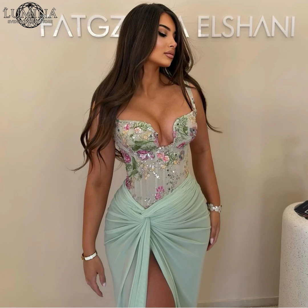 

Lumina 3D Flowers Elegant Women's Dresses for Wedding Party Dresses Luxury 2026 Fishtail Skirt Custom Made Prom Dress 2026 Guest