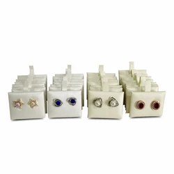 White Brushed Leather Beige PU Leather Puff Cushion Earrings Stud Pendant Card Jewelry Box Inside Pad Display Pad 5*4cm