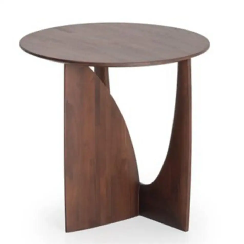 #Minimalist Living Room Side Table Solid Wood Geometric Round Side Table for Living Room Bedroom