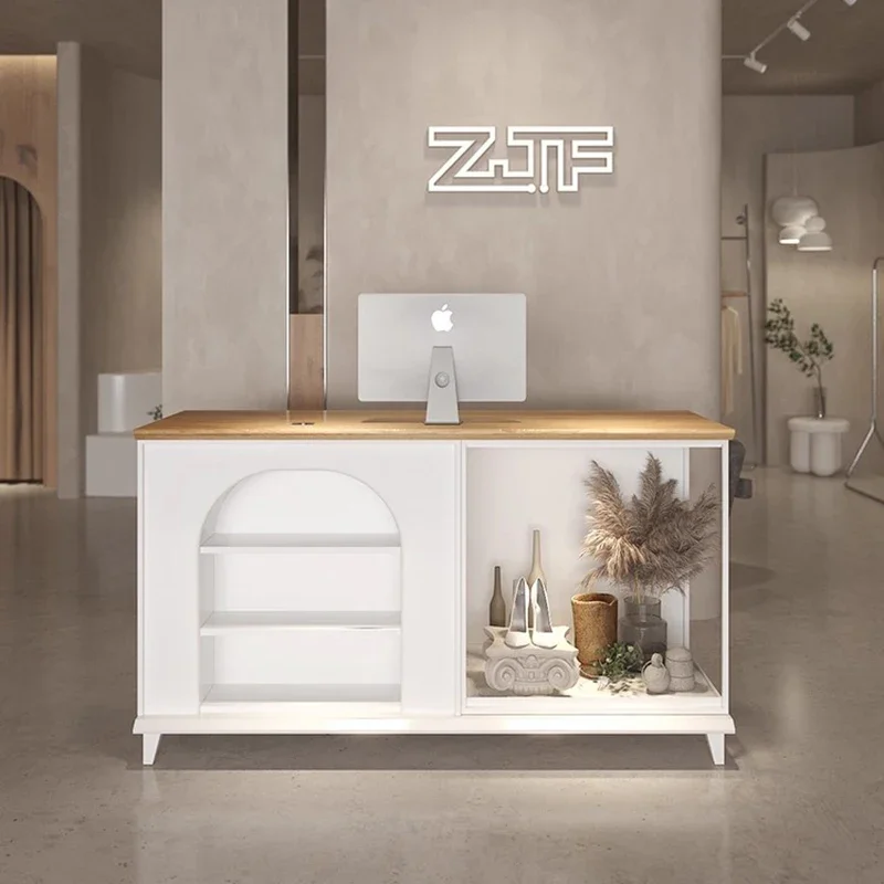 

Магазин L-образные стойки регистрации Бизнес-свет Роскошный дизайн Современные стойки регистрации Высококачественная витрина Scrivania Офисная мебель