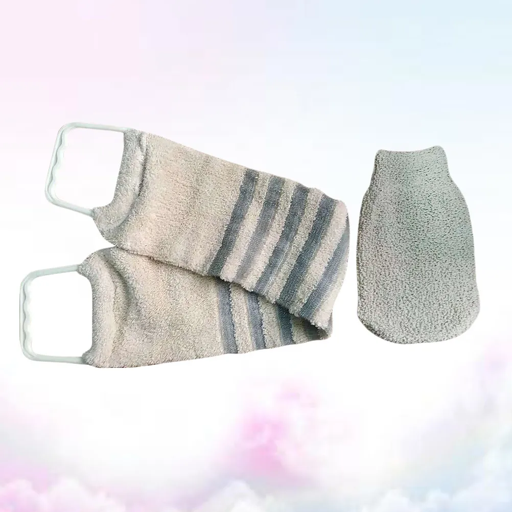 

2 шт. отшелушивающие перчатки-мочалки для тела, двусторонние, для спа-процедур, удаления омертвевшей кожи, для ванны и душа, мягкие и удобные