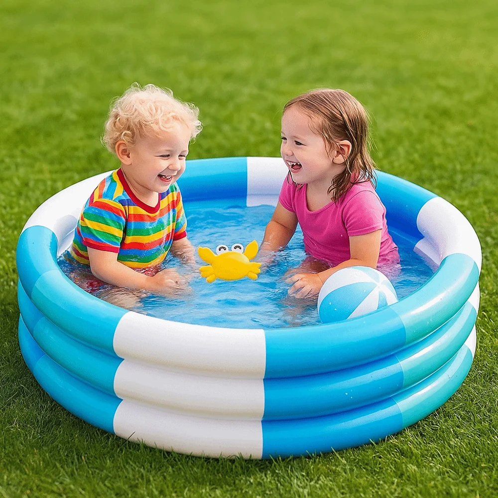 حمام سباحة سميك محمول قابل للنفخ مستدير للاسترخاء في حمام السباحة ومستلزمات ألعاب المياه #4