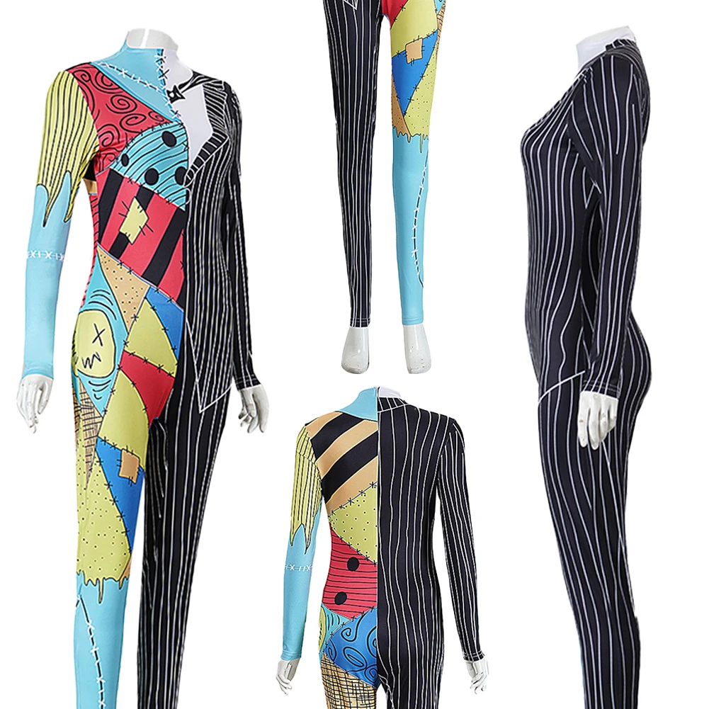 Disfraz de Sally de la Película Pesadilla Antes de Navidad, Disfraz de Cosplay para Mujer, Ropa de Carnaval de Halloween