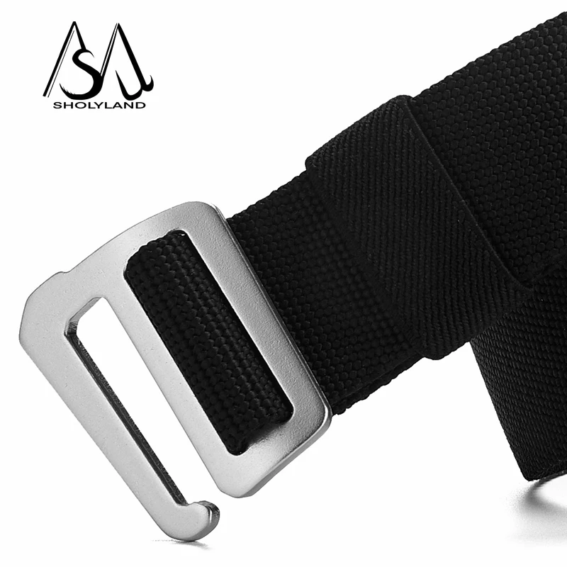 New Trendy Fashion Men\'s Elastic Canvas Military Belt Men\'s Tactical Military Belt Outdoor Belt High Quality Design Belt