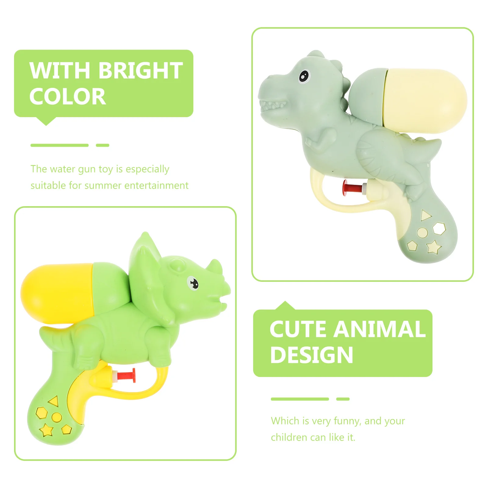 4 Pcs Water Squirt Toy Cartoon Gun Guns Party Summer Fight Toys Plastic Shooters for Kids Toddler