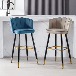 Chaise de Bar Nordique en Velours Ergonomique, Design Moderne, Tabouret de Luxe pour Salon et Cuisine