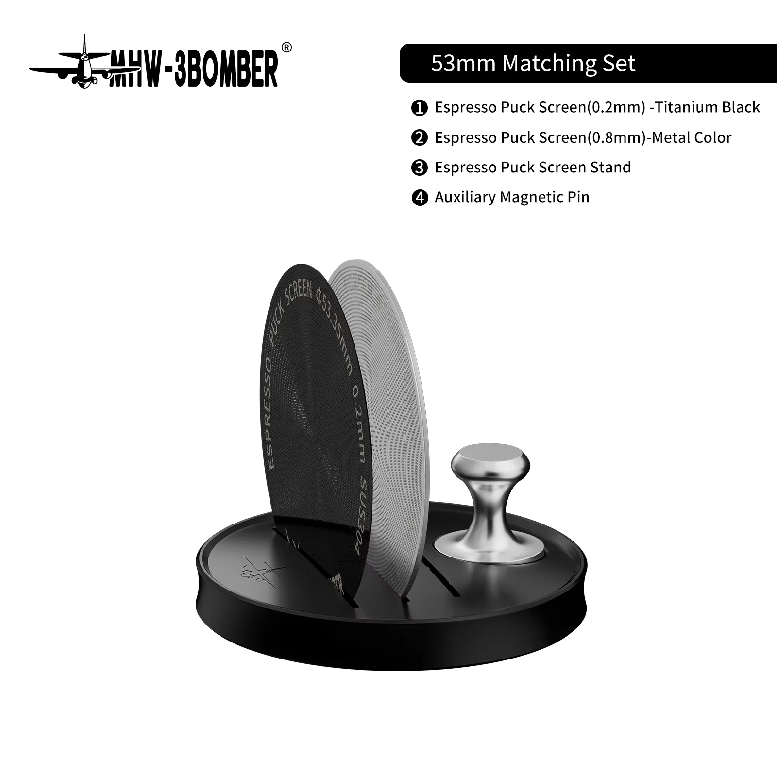 MHW-3BOMBER 51/53/58.5mm Puck Screen 0.2/0.8mm Metal Herbruikbaar Koffiefilter voor Espresso Portafilter Mandje Koffie Accessoires