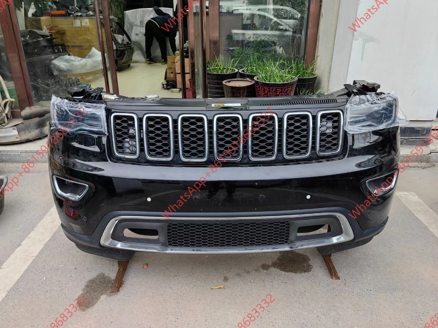 For Grand Cherokee Front Bumper Headlight Grille Radiator Fan Body Kit Original Front Bumper Assembly