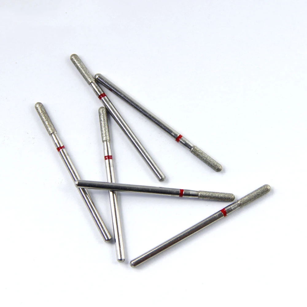 JNSUR 30 pcs/box Dental Diamond Technician Bur HP Red Circle Fine Grit Diamond Bur For Lab Use Dentistry Dentist Material