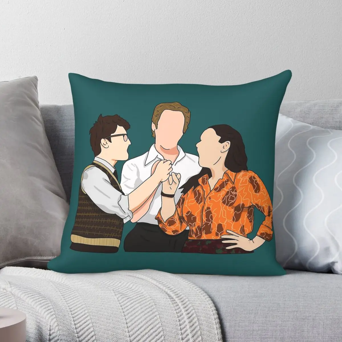 Merrily We Roll Along Square Pillowcase Polyester Linen Velvet Pattern Zip Decorative Pillow Case Car Cushion Cover 18