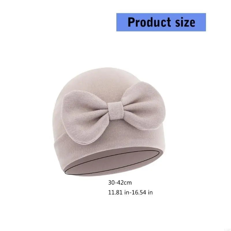 54DF เด็ก Bowknot หมวกหมวกอบอุ่นหมวกกันลมทารก Bonnet หมวกทารกแรกเกิด Bonnet ฝักบัวปัจจุบันสำหรับ 0-6 เดือนชายหญิง