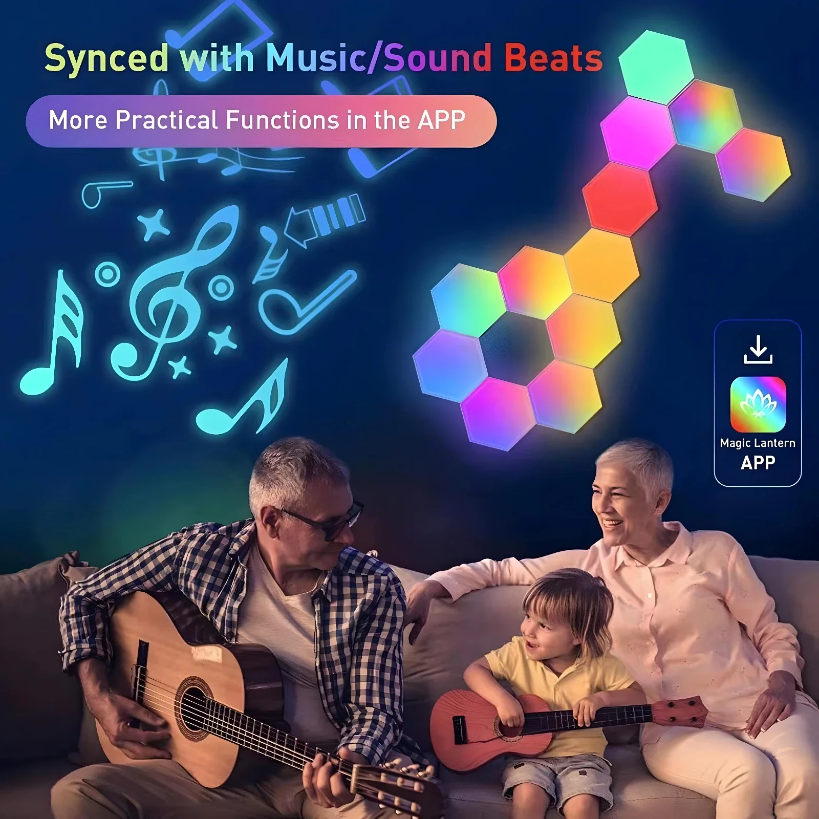 12 LED modulare luce intelligente RGB Hexagon Light APP controllo Bluetooth lampada da parete modulare per accessori per la decorazione della sala da gioco