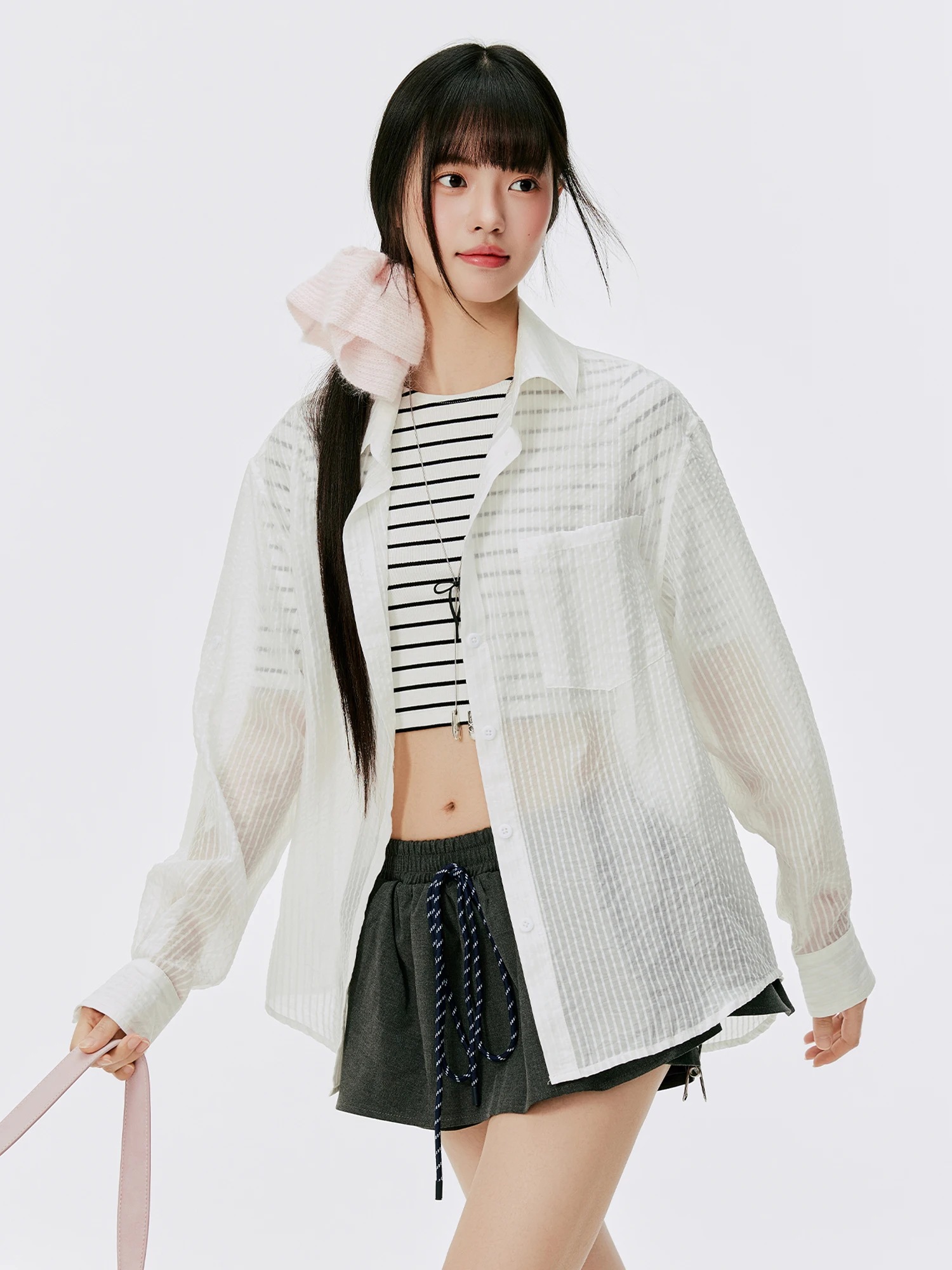 

Женская длинная рубашка Burgenland Rcelle в белую полоску, модная, дышащая, комфортная, с защитой от УФ-излучения, для весеннего сезона, омолаживающая