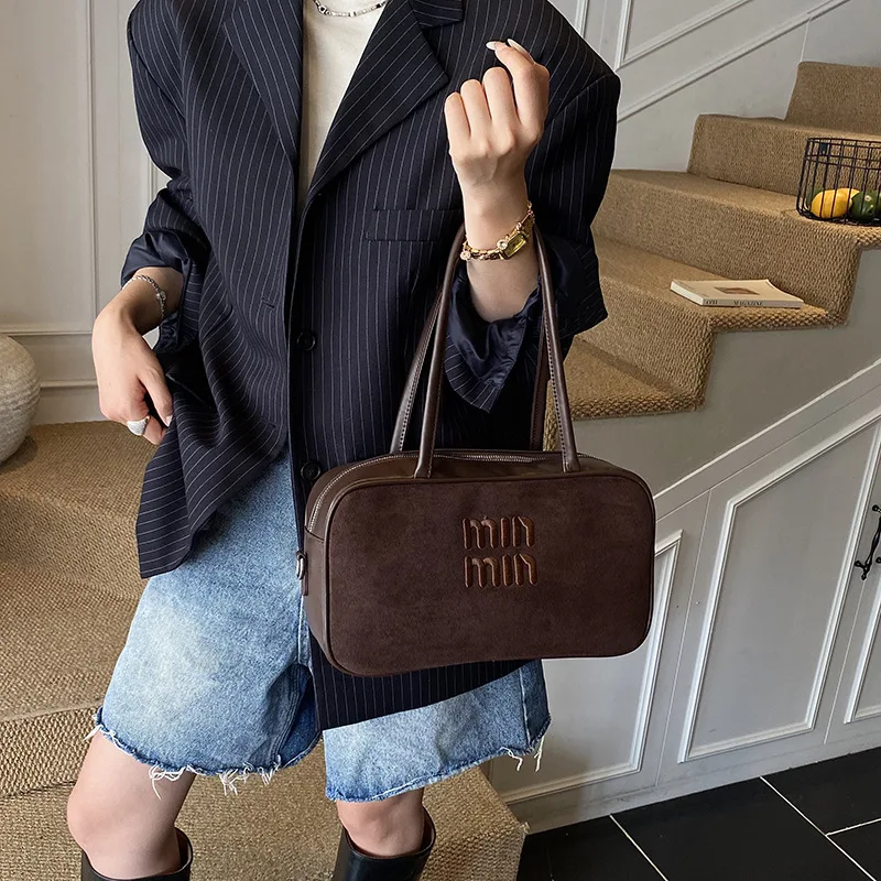 

2026 Autumn Winter New Vintage Suede Bag Multiway Shoulder Crossbody Top Handle Casual Everyday Purse Gift for Women