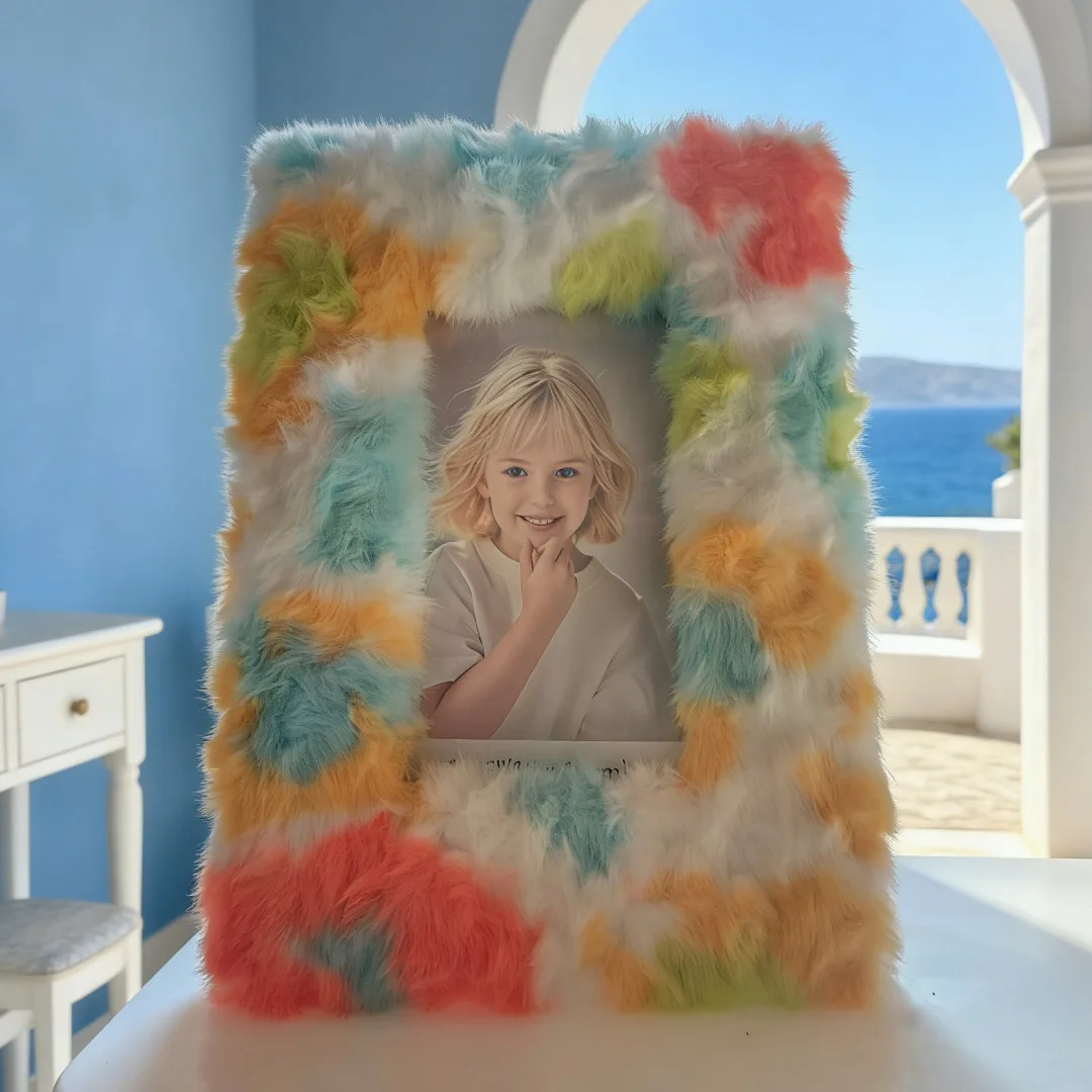 6/7/8 Orange Felt Frame Density Board Fur Fabric Square Vertical Hollow Frame. European/american Mdf Display Stand.