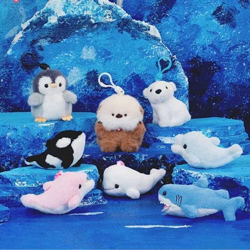 LLavero peluche Animal marino suave para niños y adultos, llavero juguete cómodo, colgante bolso muñeca con