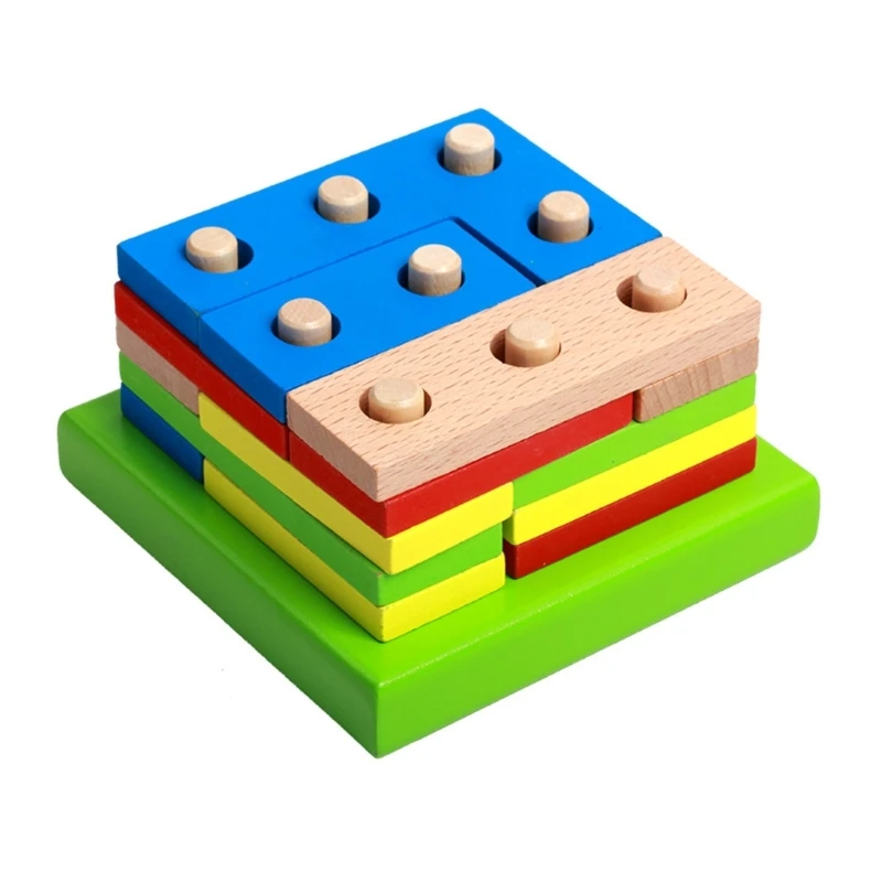 

Geometry Color Matching Puzzle Toy Stacking Block Toy Hand Eye Coordination Gift