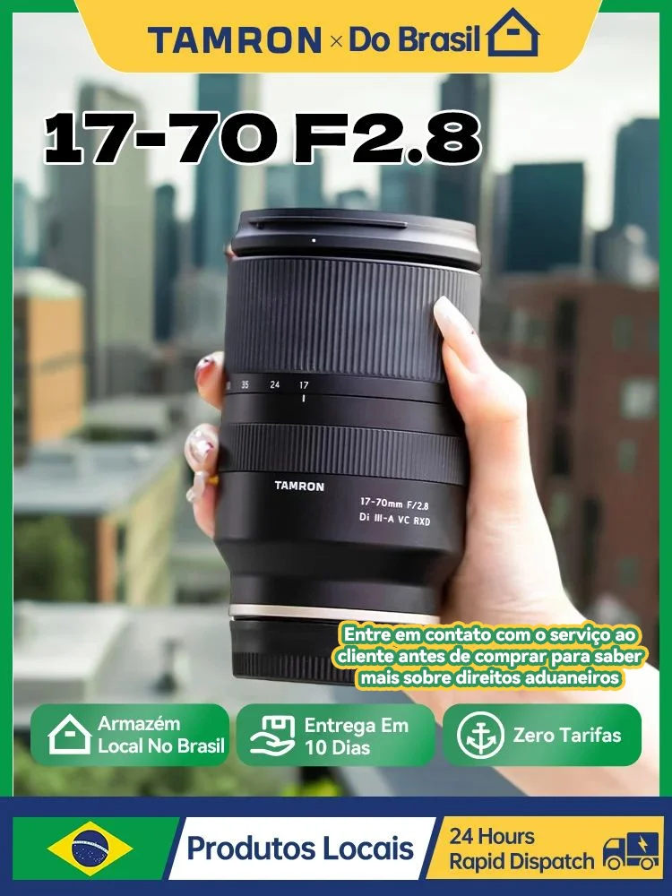 【 Do Brasil 】Tamron 17-70mm F2.8 Di III-A VC RXD APS-C Mirrorless Camera Wide Angle Zoom Lens for Sony ZVE10 Fujifilm XT30 17 70