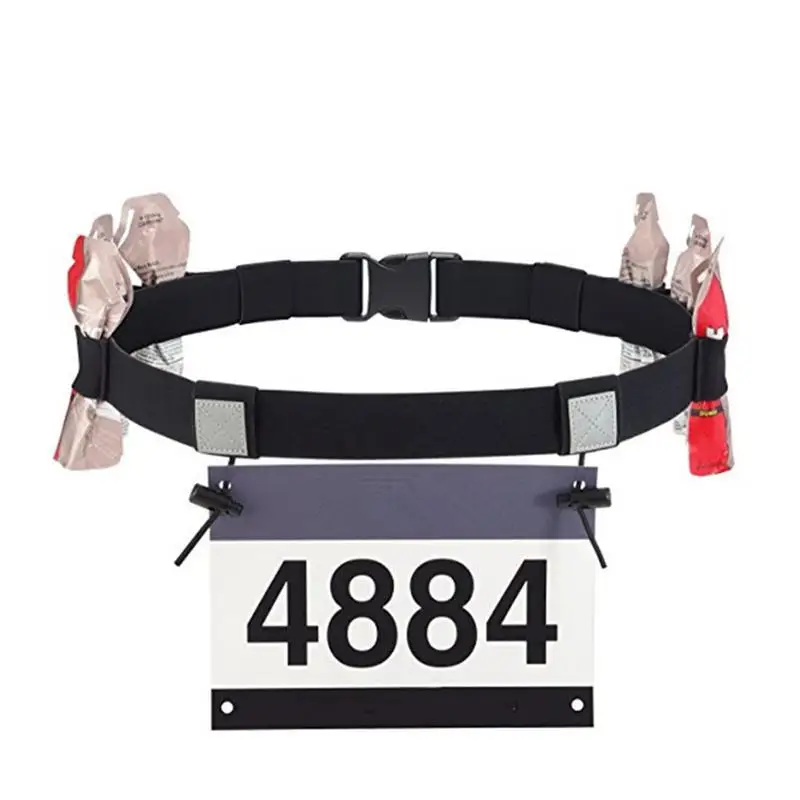 

MEN Women Triathlon Marathon Race Number Belt With Gel Holder Running Belt Breathable Waist Belt Motor Running Outdoor Sports