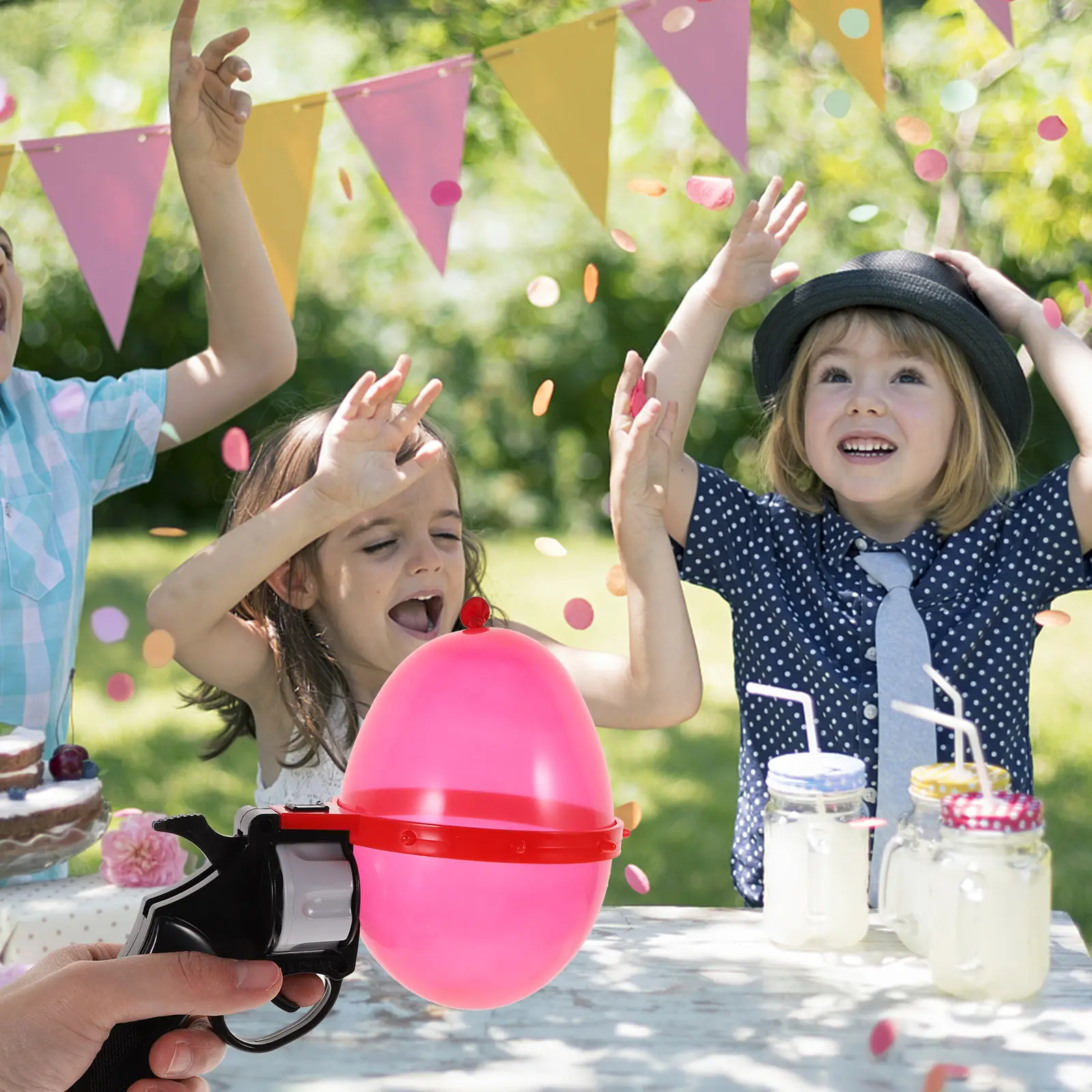 풍선 총 턴테이블 게임 어린이 장난감 회전 테이블 게임 플라스틱 경량 다채로운 디자인 파티 홈 KTV 재미