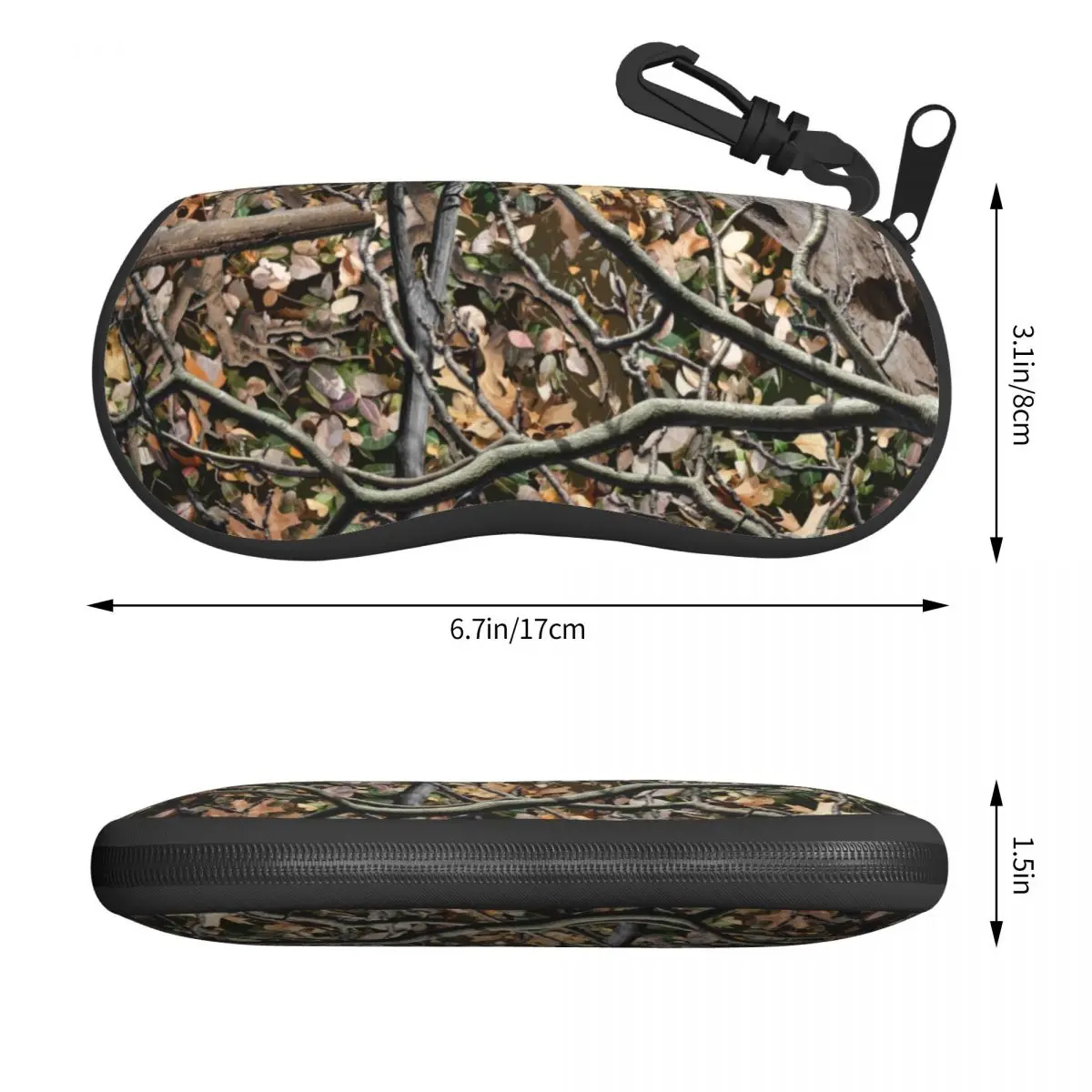 Custom Hunting Camo Tree Camouflage Pattern Eyeglass Glasses Case Men Women Soft Sunglasses Protective Bag