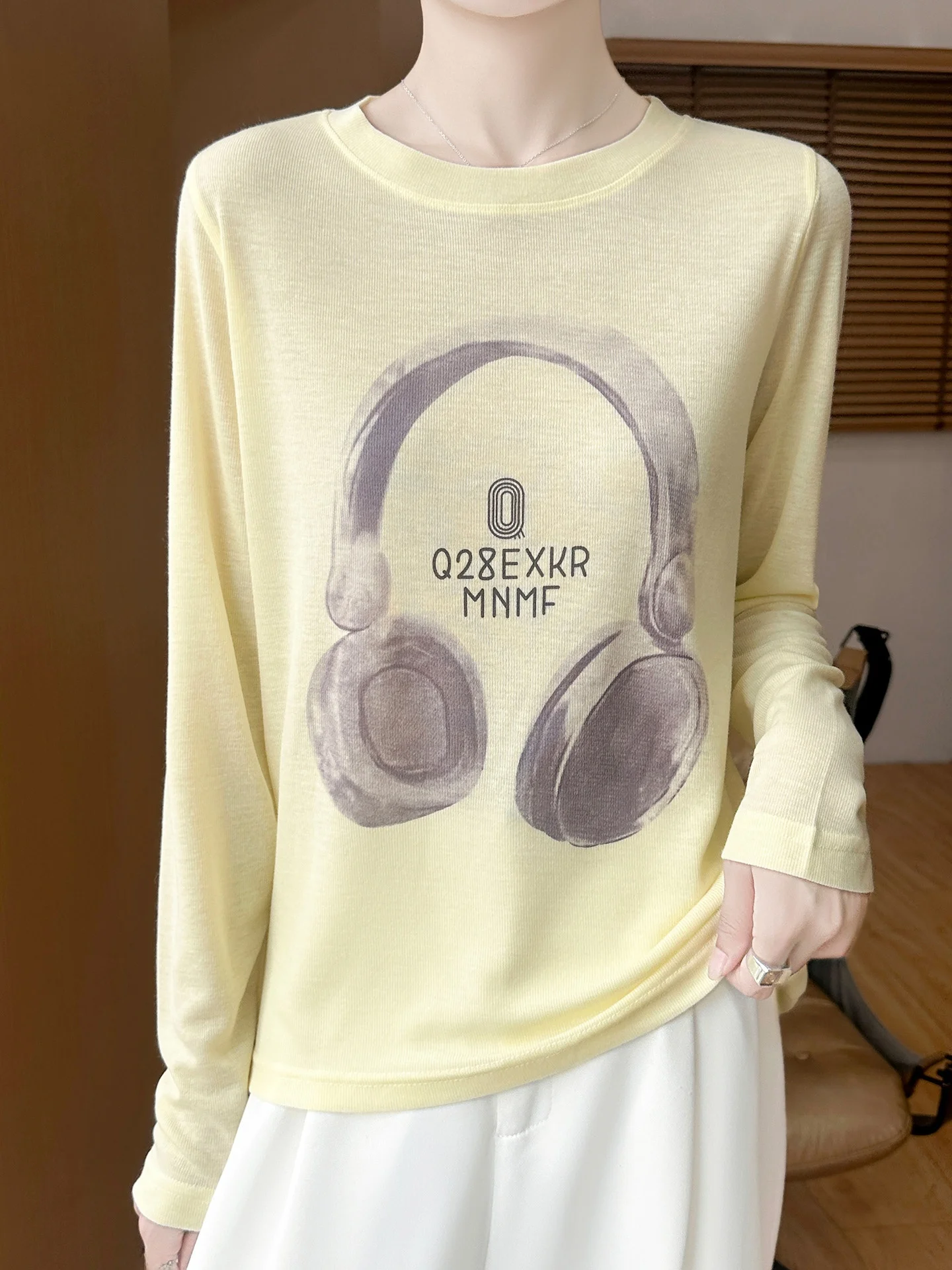 Damen-Pullover, gestrickt, lang, Sve, rund, Inner Wear Base, irt, lässig, lockere Passform, weicher Stoff, Herbst-Winter-Top