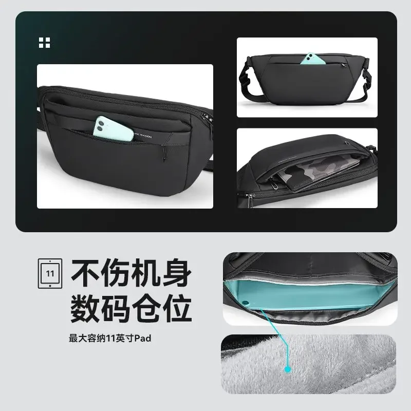 Mark Ryden  Multifunction Crossbody Bags Men Chest Bag Short Trip Water Repellent Shoulder Bag Male Casual Messengers Bag