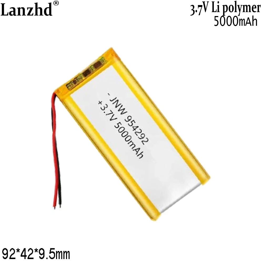 1-12pcs 3.7V Polymer Battery for Mobile Power Bank Energy Storage Appliance 954292 5000mAh 92*42*9.5mm