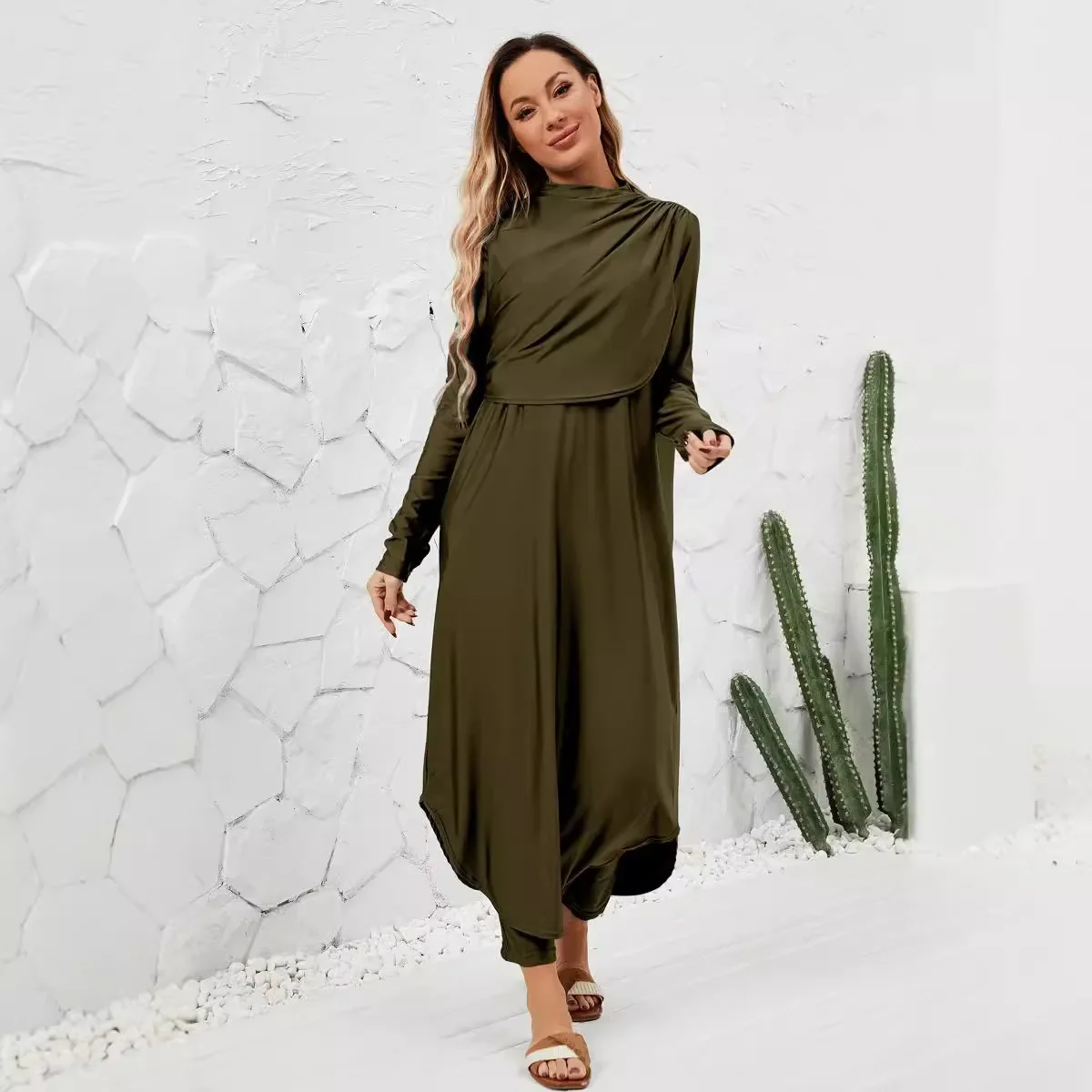 

Swimming Suit Islamic Muslim Swimwear Burkinis Three-piece Set for Outdoor Sports in Southeast Asia Burkini Long Swimwear Suits