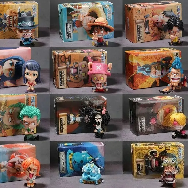 

One Piece Doll Decoration Luffy Zoro Sanji Nami Brook Anime Action Figure Cute Wacky Toy Q Figural Garage Kits Boy Birthday Gift