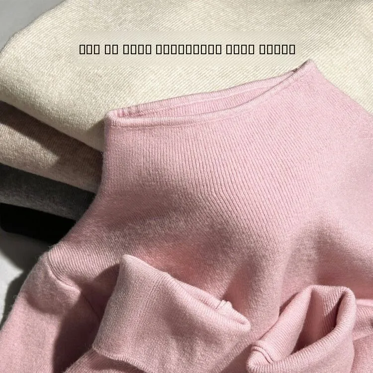 

Korean Sle Soft Cozy Women's Knitted Sweater f High Collar Long Sve Slim Fit Pullover Spring Autumn Winter Base Layer...