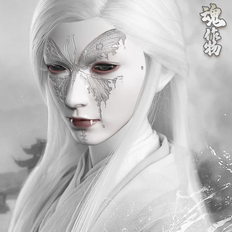 CosplayAntique หน้ากากเต็มหน้าผู้ใหญ่ menwomen เดียวกัน Creative retrosuitable สําหรับฮาโลวีนสยองขวัญ props STAGE PARTY Performance acce