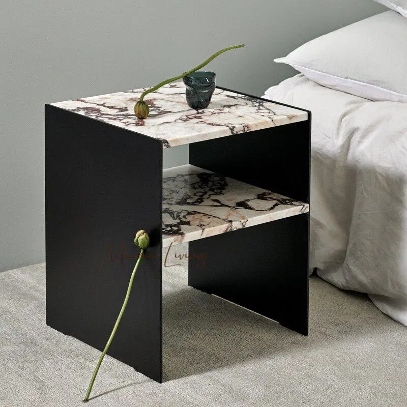 

Luxury Marble Side Table Minimalist Sofa Bedroom Nightstand Storage Coffee Table