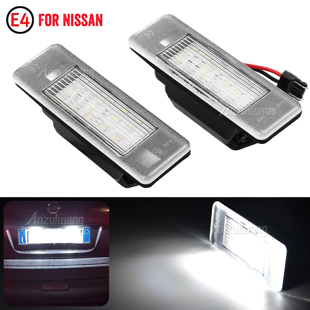 2Pcs Car LED License Number Plate light Lamps For Nissan Juke F15 Micra K12 March K13 Kicks Note E11 Armada NV200 Rogue Qashqai