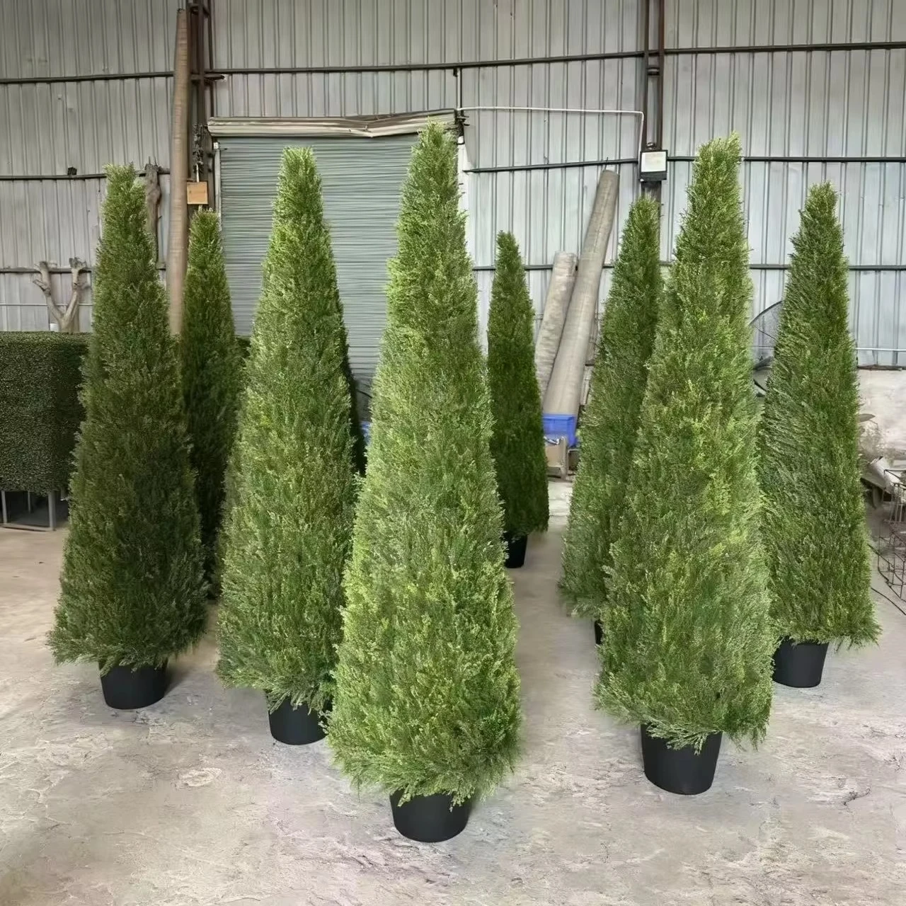 #￥Wholesale Greenplants Evergreen Outdoor Artificial Cedar Christmas Tree Faux Cone New Year 150-200cm