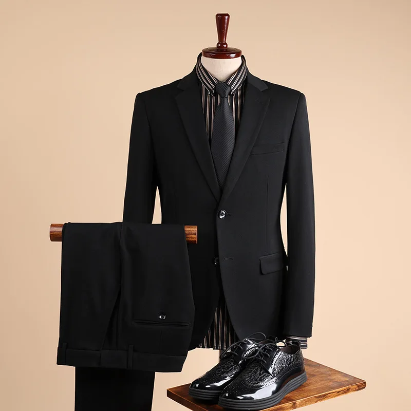 P157-traje ajustado de dos piezas para hombre, traje de boda, vestido de novio, otoño