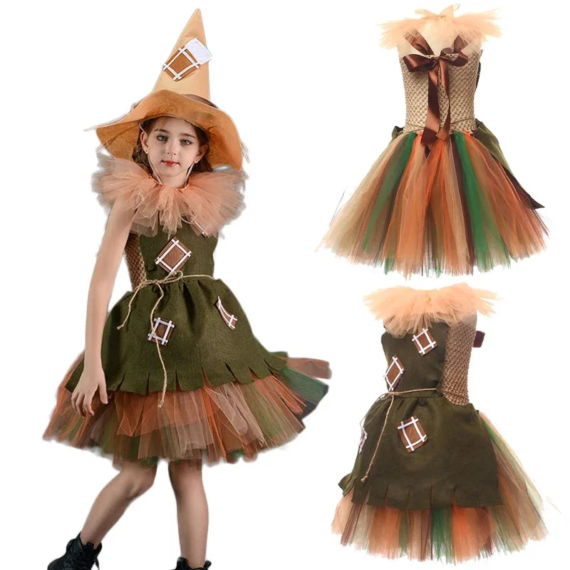 

Пугало, косплей, фантазийная детская юбка-пачка для девочек, платье с героями мультфильмов, замечательный костюм волшебника, маскировка, детская ролевая игра, фантазийная одежда