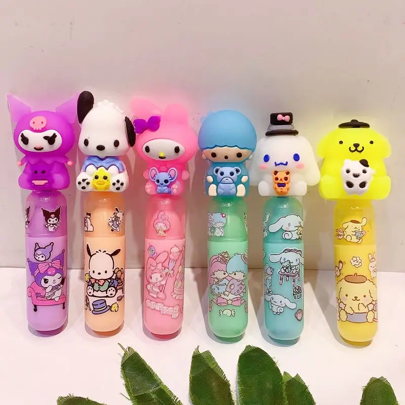 Sanrio 12/36pcs Cute Cartoon Mini Fluorescent Pen Creative Multi-Color Marker Students Draw Key Painting Marker Pen Stationery