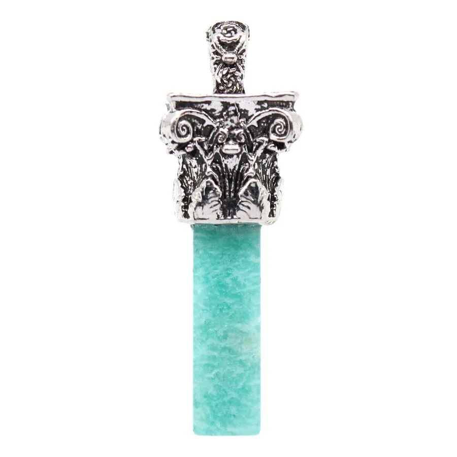 Charms Natural Healing Crystal Stone Pendants For Women DIY Necklace Amethyst Roman Column Choice Rectangle Men Jewelry Making