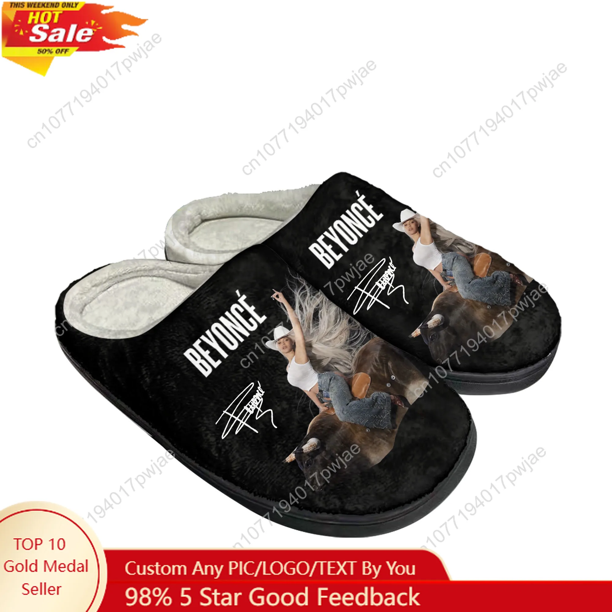 

Beyonce Rock Cowboy Carter Plush cotton slippers Mens Womens winter Home Keep warm indoor Slippers