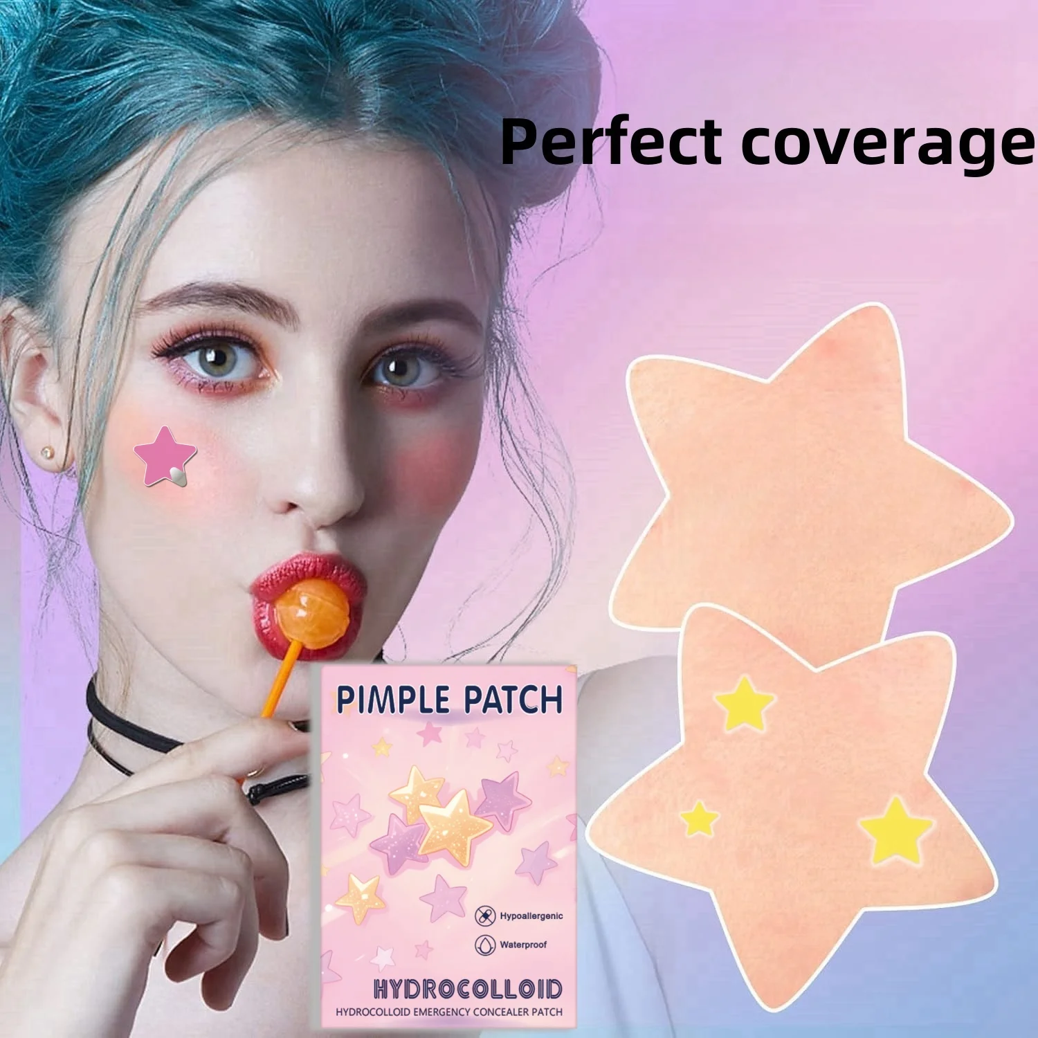 1400 قطعة من ملصقات حب الشباب على شكل نجمة، مقاومة للماء وقابلة للتنفس، للاستخدام اليومي للوجه، تغطية بشرة الوجه وأساسيات العناية #5