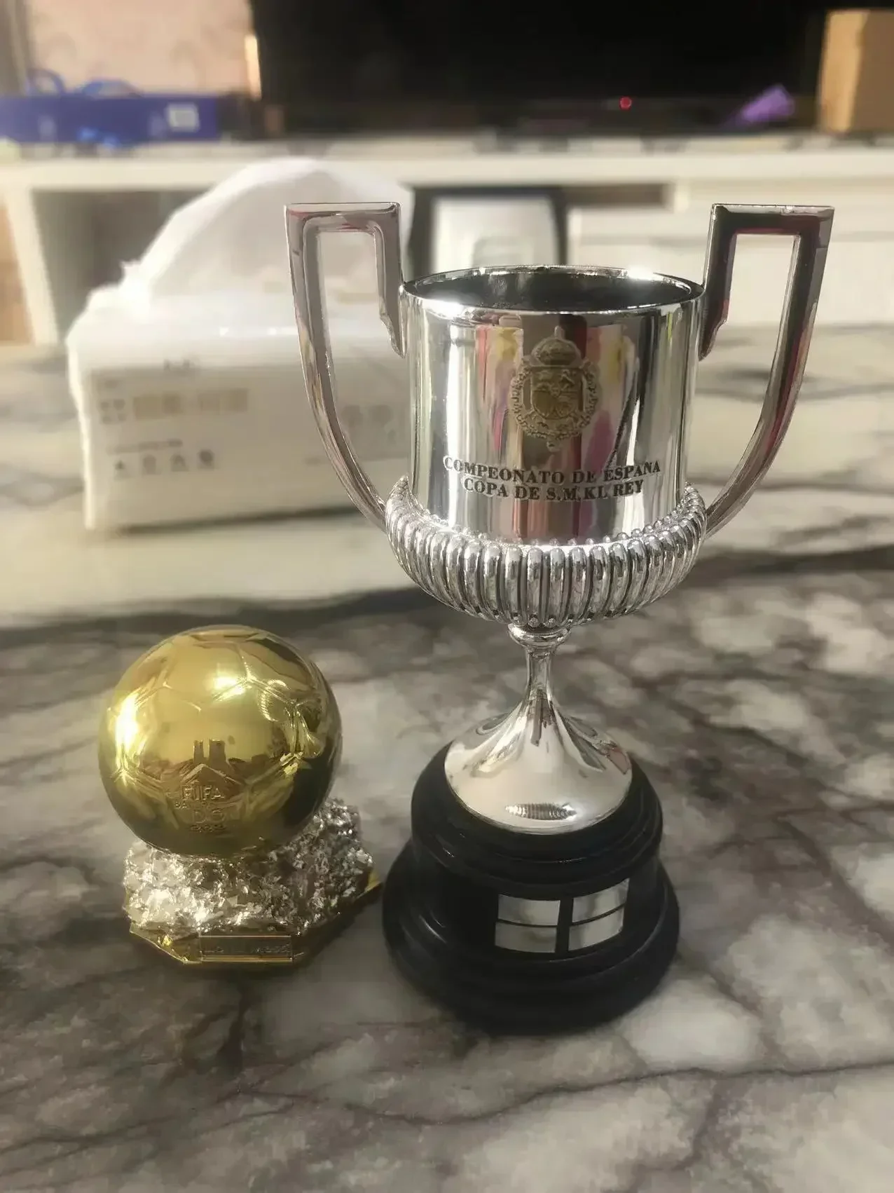 The Copa del Rey Trophy cup 12 cm Height The Spain King's Cup Trophy Football Souvenirs