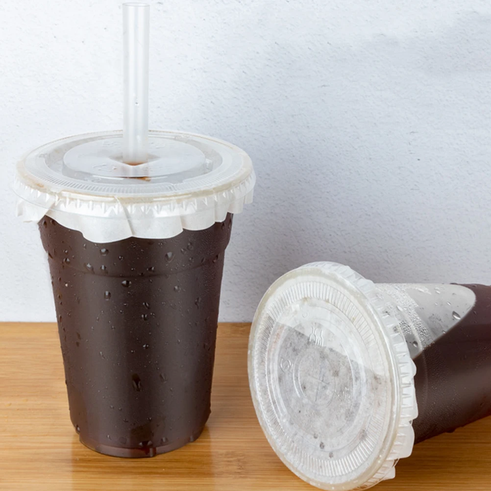 

500 Sheets Leak Proof Paper Pads Beverage Sealing Circle Reusable Coffee Cup Silicone Safe Home Use Storage Supplies