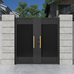 Iron Gate Entrance Door Villa Courtyard Double Door Middle Door Rural Household Aluminum Door Community Factory Double-Door