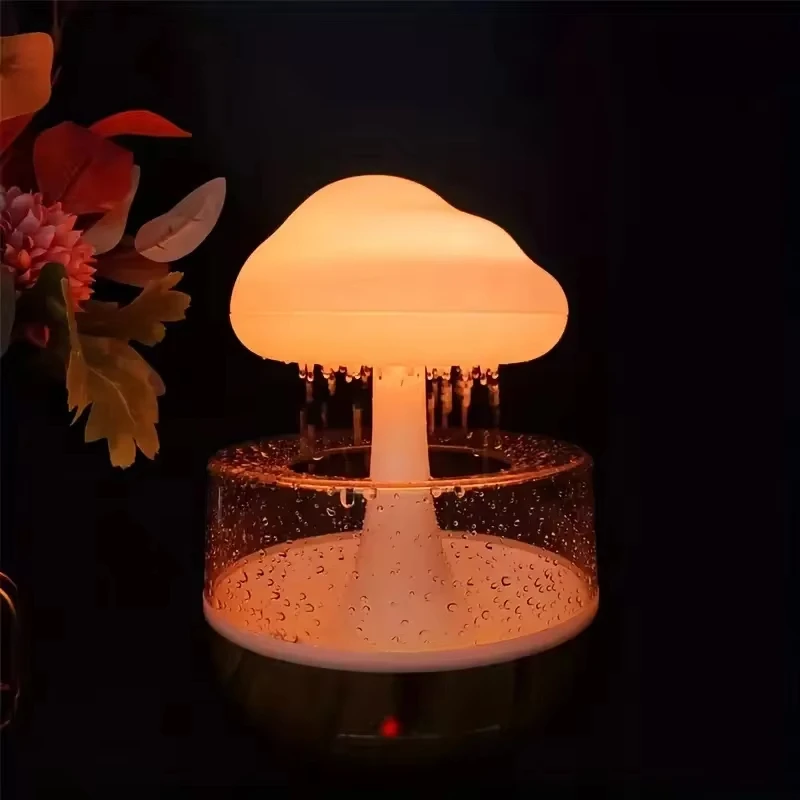 2024 USB Charging Rain Cloud Humidifier Multi-Color Mushroom Cloud Raindrop Atmosphere Light Night Light Aromatherapy Machine