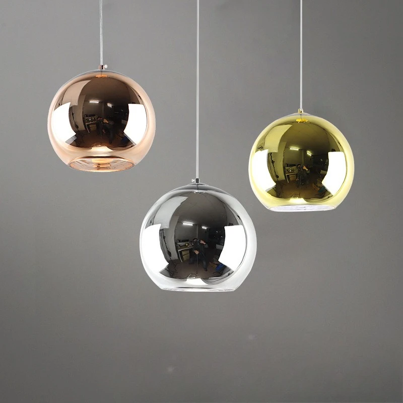 Italian Designer Pendant Lights Electroplated Glass Ball LED Hanging Lamps Homestay Bedroom Bedside Bar Counter Decor Chandelier