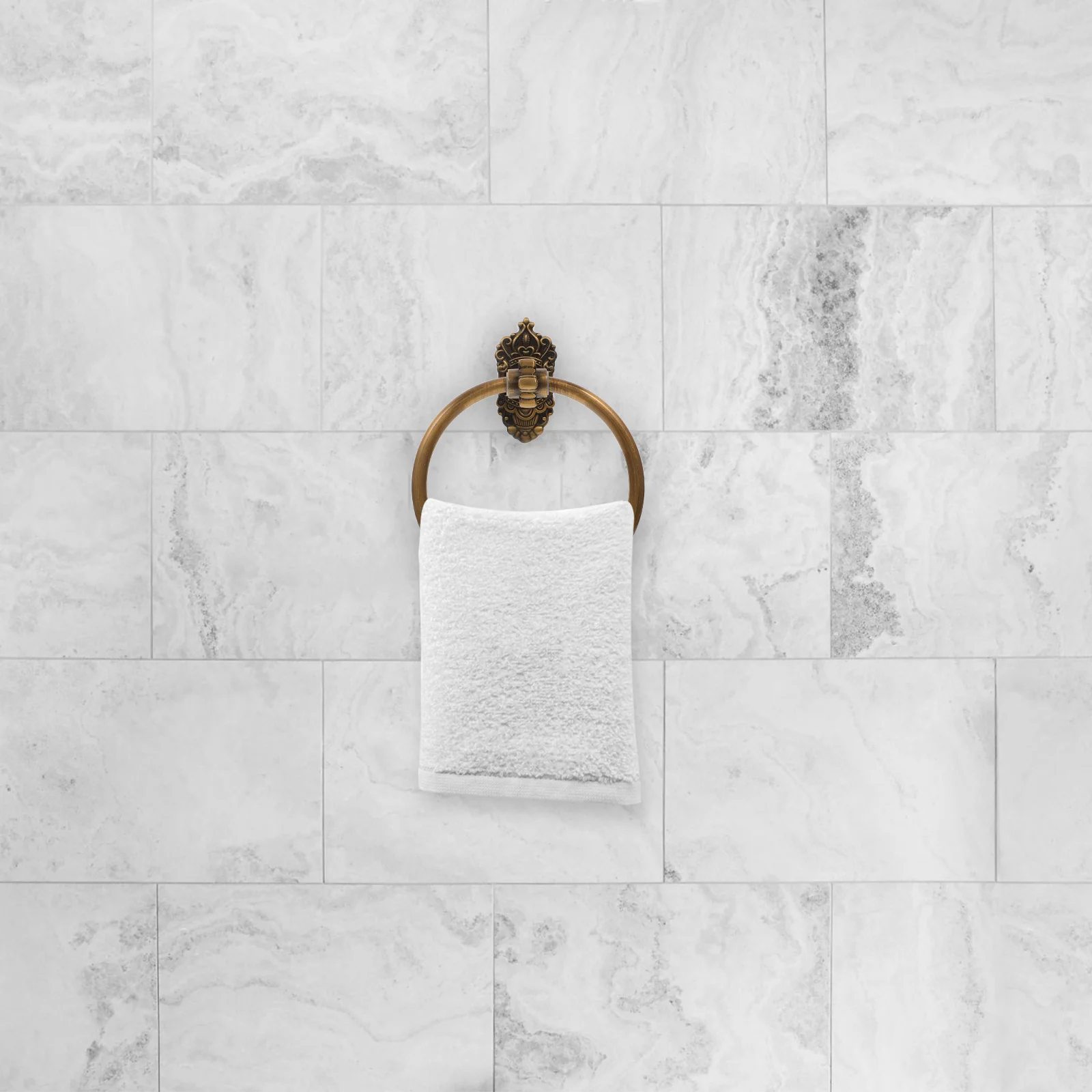 

Aluminum European Style Bathroom Towel Ring Round Wall Mounted Hand Towel Holder Space Saving Bathroom Hardware