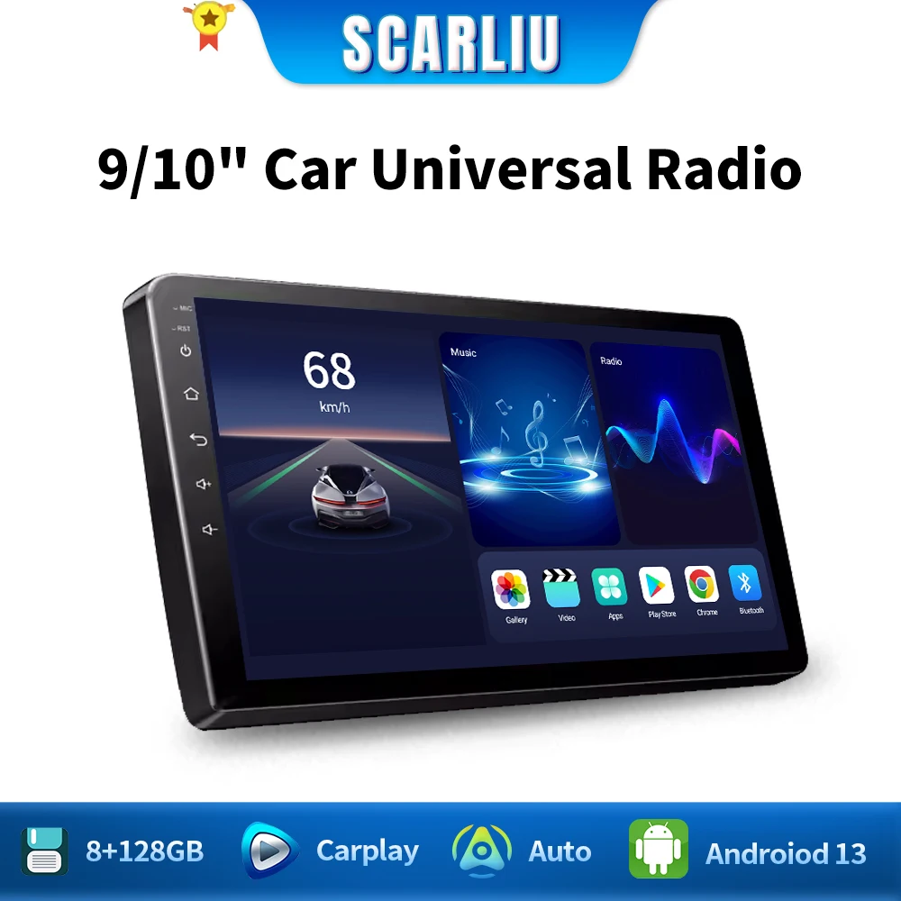

SCARLIU 9 10" Car Radio Android Auto Carplay Car Stereo Multimedia Player Universal WIFI GPS Autoradio Car Intelligent Systems